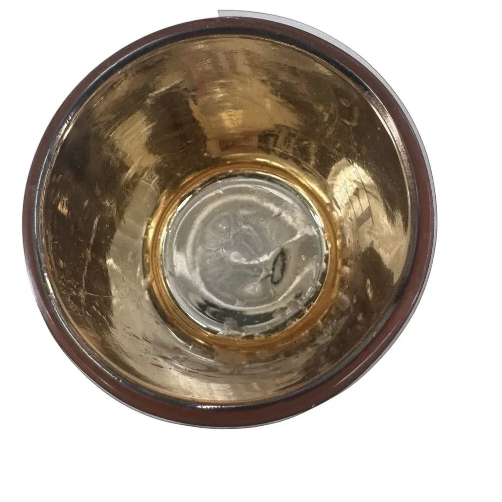 Restoration Hardware 3 Christmas Tealight Holders Votive Gold Mirror Finish